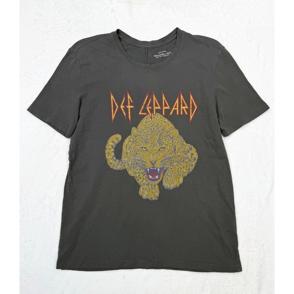 Abercrombie Def Leppard T-shirt Grey Women's XS Rock 80s Band Tee